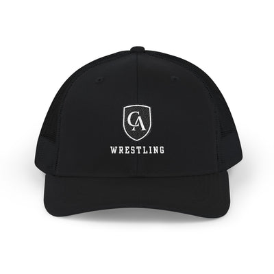 Adult Unisex Embroidered Columbus Academy Wrestling Black Logo Richardson 112 Snapback Trucker Hat