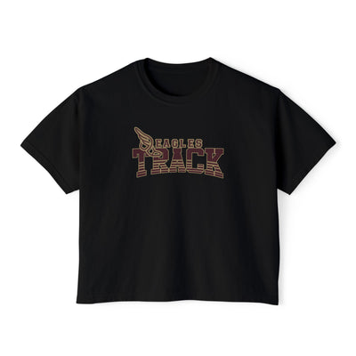 Women's Retro Track Boxy Crop Short Sleeve Graphic Tee