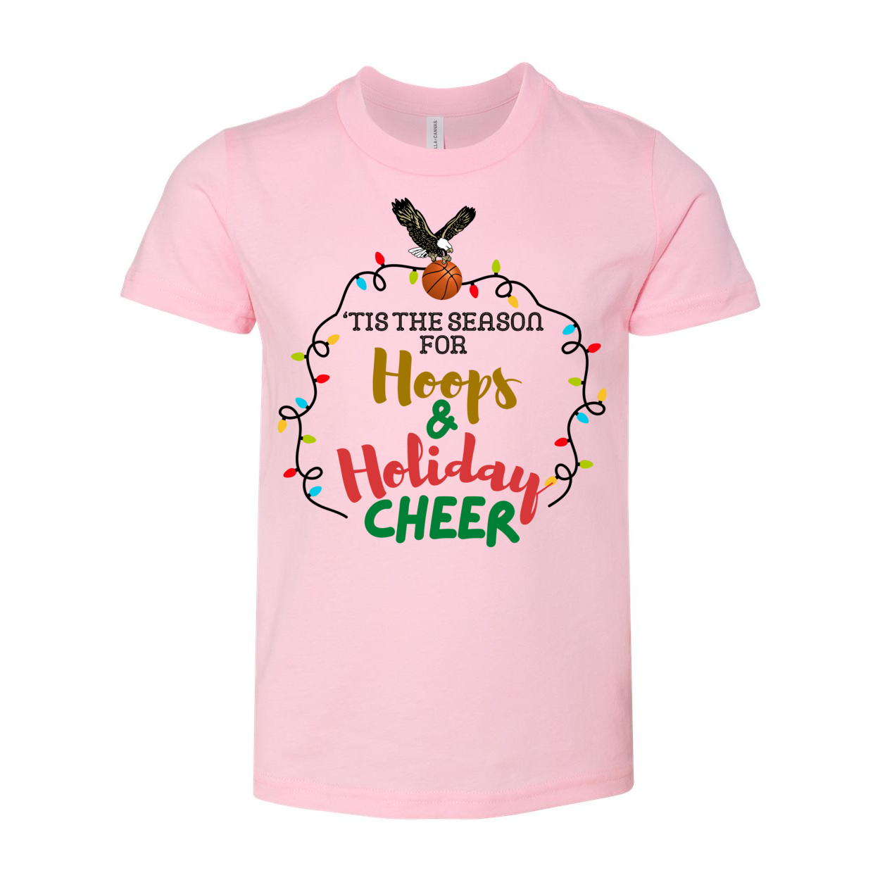 Youth Hoops & Holiday Cheer Graphic Short Sleeve Soft Tee