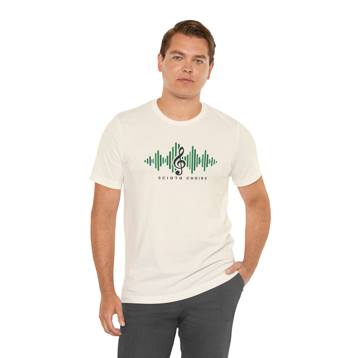 Adult Unisex Dublin Scioto Choirs Sound Wave Graphic Short Sleeve Soft Tee