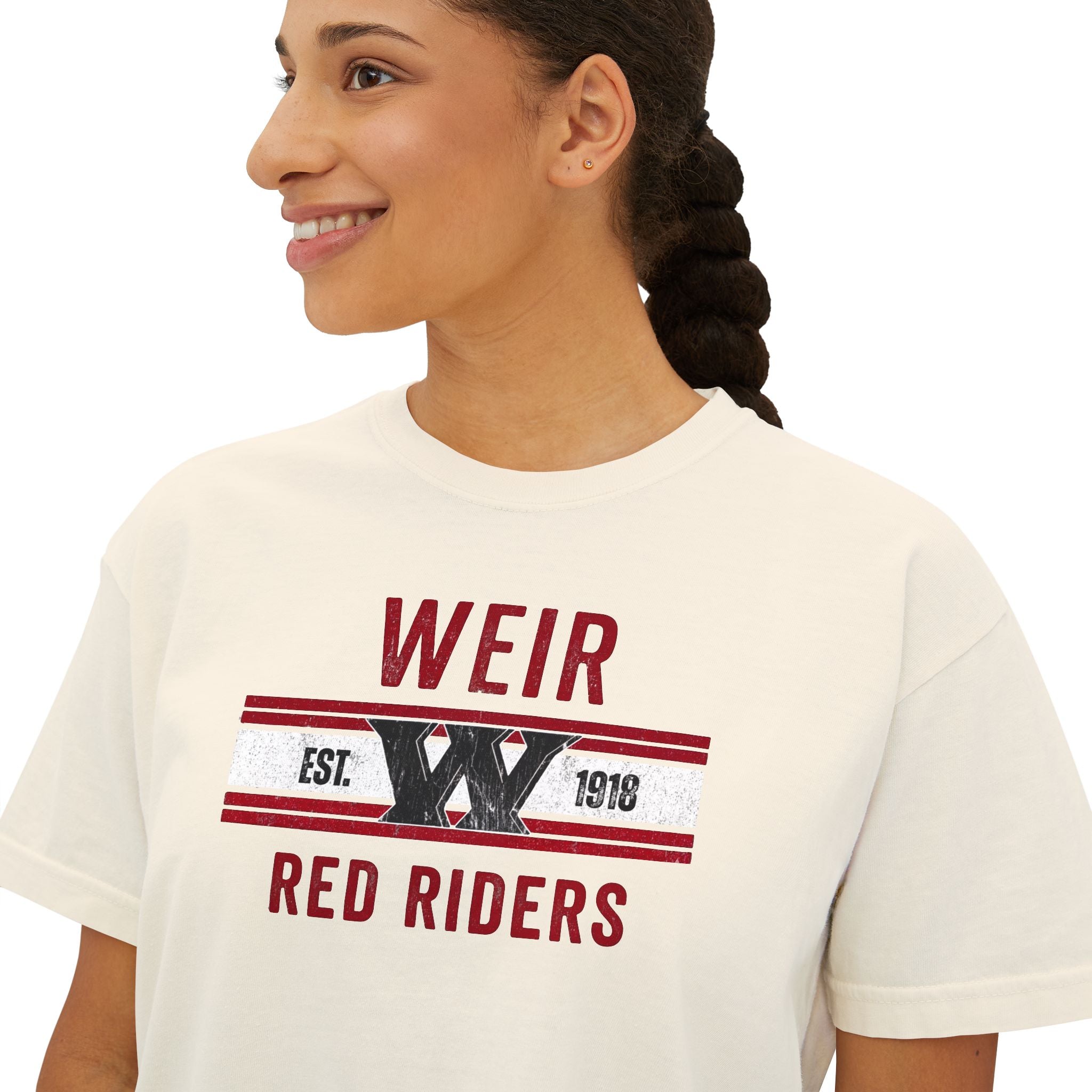 Women's Weirton Distressed Heritage Graphic Boxy Crop Short Sleeve Tee