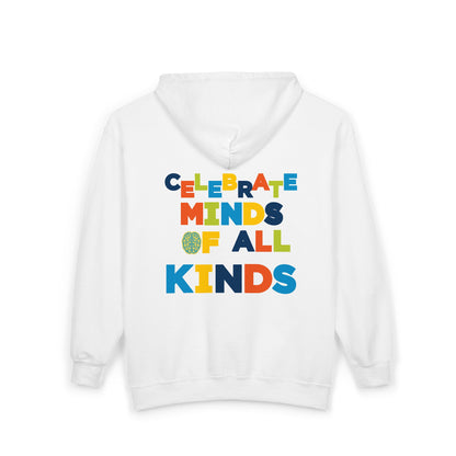 Adult Unisex Celebrate Minds Of All Kinds Graphic Full-Zip Sweatshirt