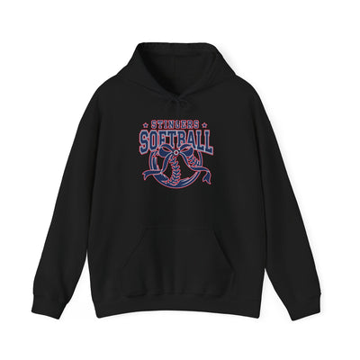 Adult Unisex Stingers Softball Spirit Bow Graphic Hoodie