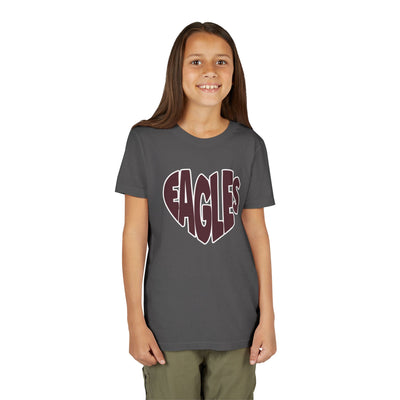 Youth Eagles Bubble Heart Graphic Short Sleeve Soft Tee