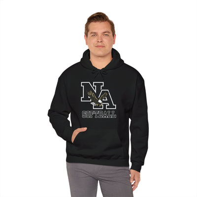 Adult Unisex Classic Black Logo Softball Graphic Hoodie