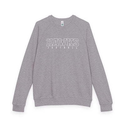 Adult Unisex Westerville Central Block Hawks Football Graphic French Terry Raglan Crewneck