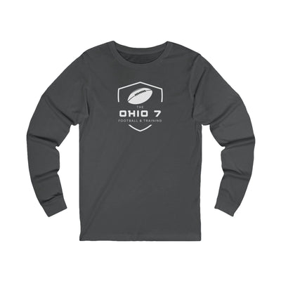 Adult Unisex The Ohio 7 White Logo Long Sleeve Bella + Canvas Soft Tee