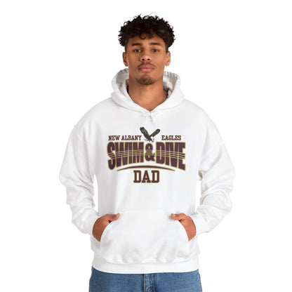 Men's Swim & Dive Dual Tone Eagles Effect Dad Graphic Hoodie