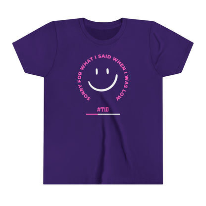 Youth Pink Smile When I Was Low T1D Short Sleeve Graphic Tee