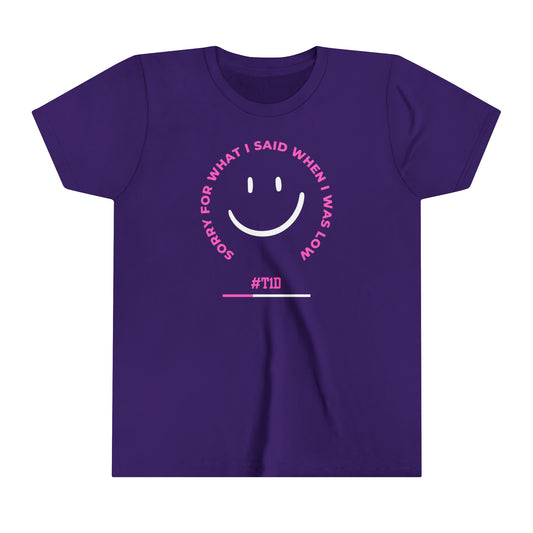 Youth Pink Smile When I Was Low T1D Short Sleeve Graphic Tee