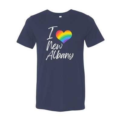 Adult Unisex City Rainbow Pride Heart Super Soft Short Sleeve Graphic Tee - New Albany