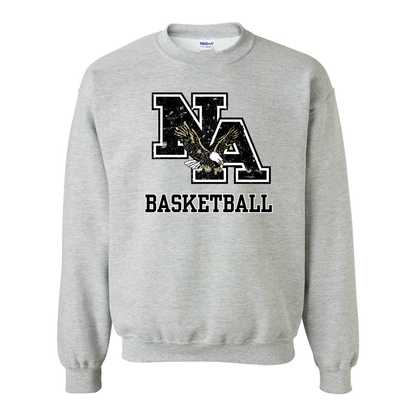 Adult Unisex Vintage Distressed Black Logo Basketball Graphic Sweatshirt