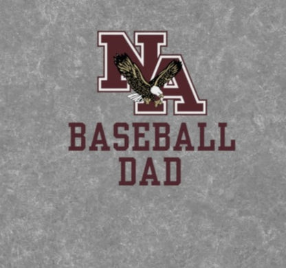 Men's Baseball Dad Classic Logo Mineral Wash Short Sleeve Graphic Tee - New Albany Eagles