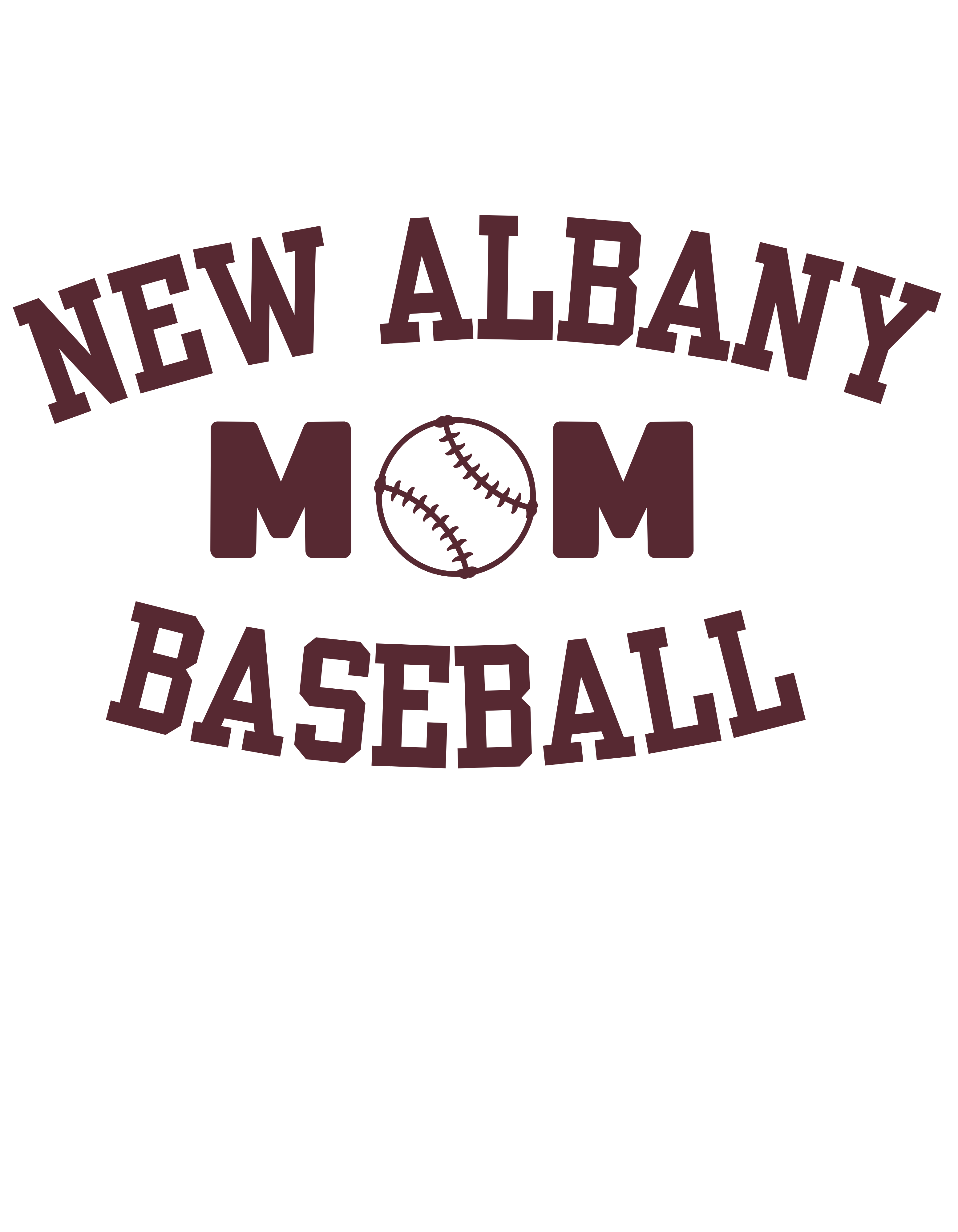 Women's Super Soft Baseball Mom Three-Quarter Sleeve Baseball Raglan Tee - New Albany Eagles