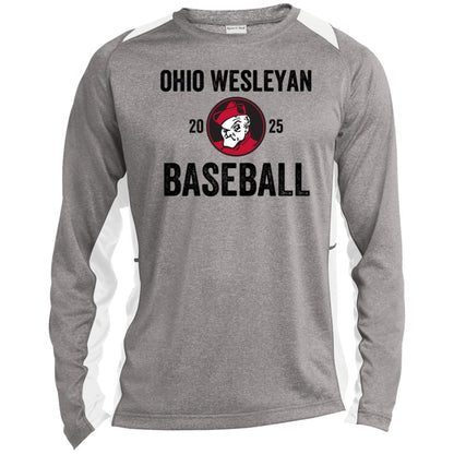 Men’s Colorblock OWU 2025 Baseball Graphic Long Sleeve Performance Tee