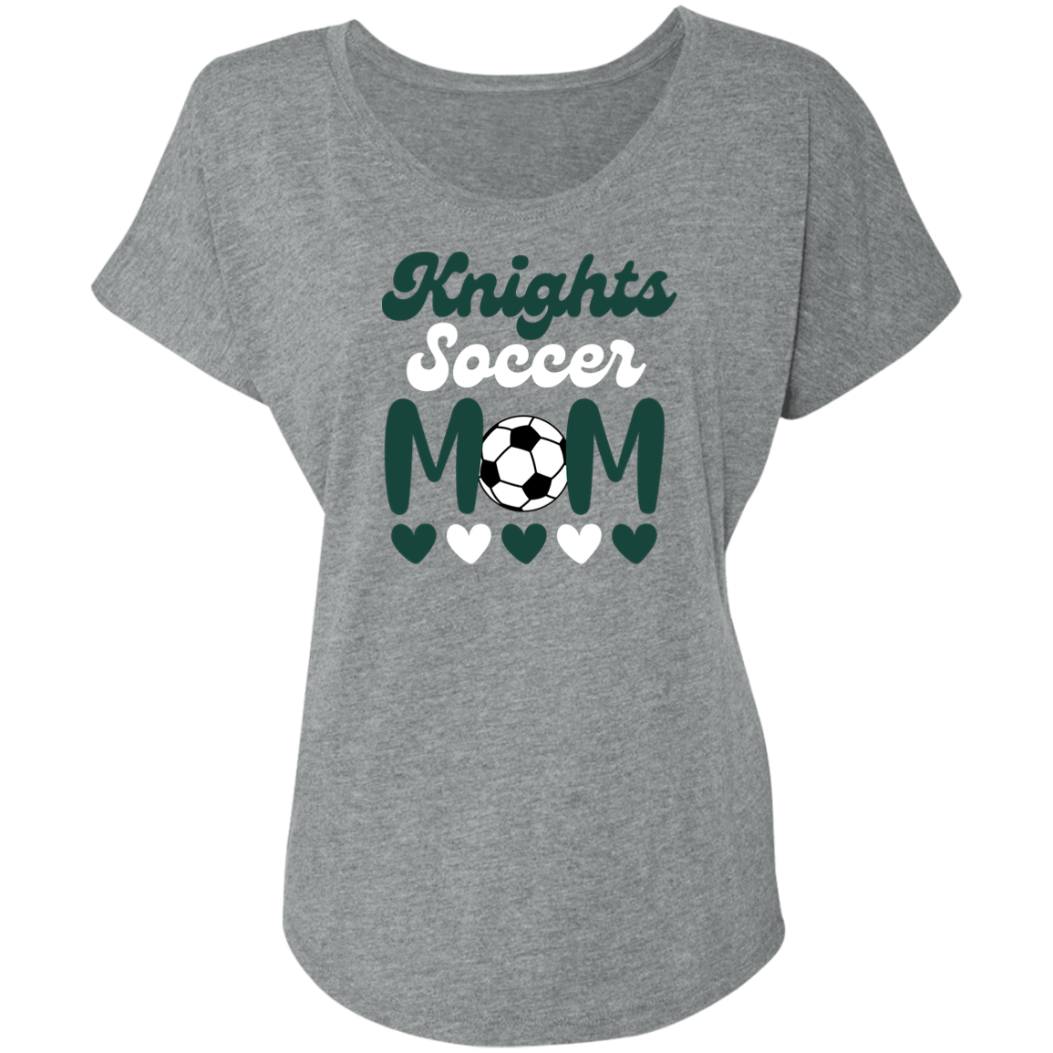 Women's Super Soft Soccer Mom Dolman Graphic Tee - Nordonia Knights