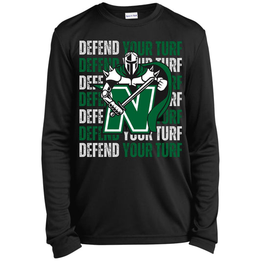 Youth Defend Your Turf Performance Long Sleeve Graphic Tee - Nordonia Knights