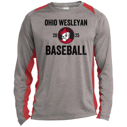 Men’s Colorblock OWU 2025 Baseball Graphic Long Sleeve Performance Tee