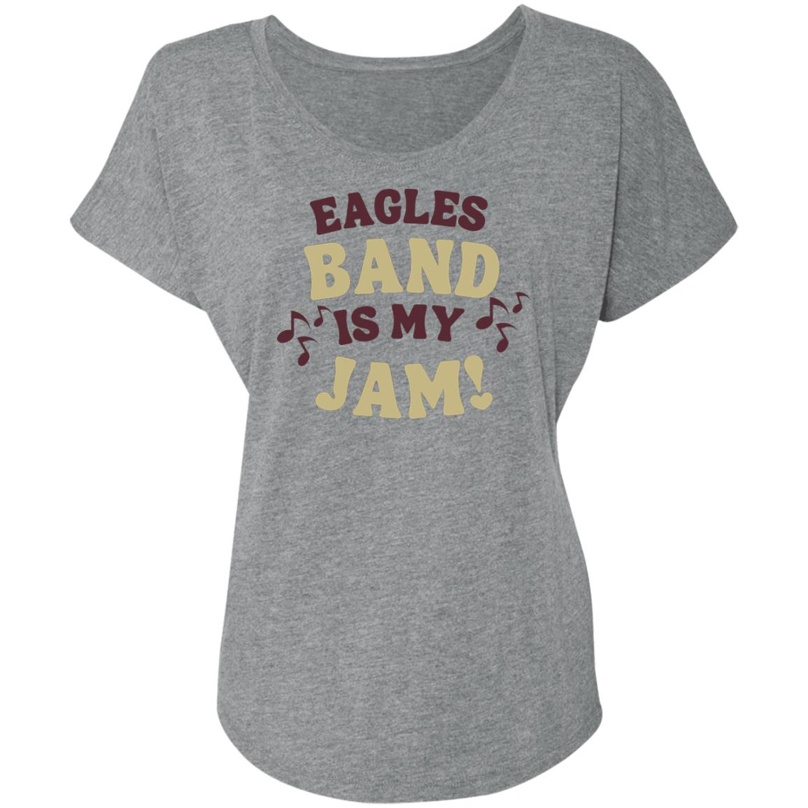 Women's Super Soft Band Jam Dolman Graphic Tee - New Albany Eagles