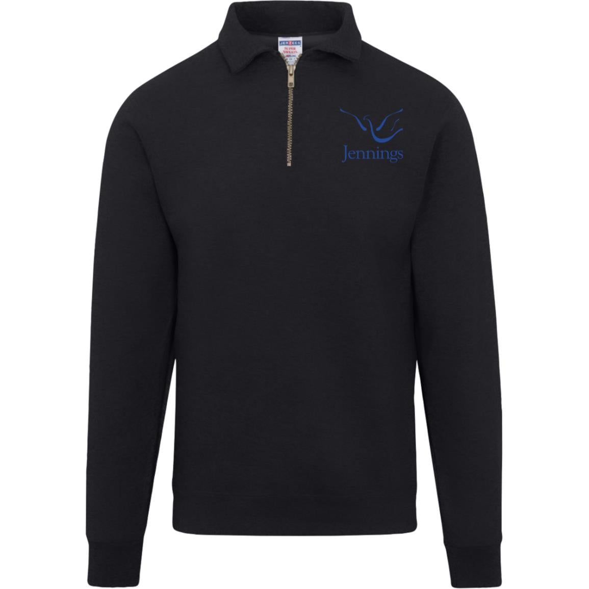 Adult Unisex Fleece Quarter-Zip Pullover - Blue Jennings Logo