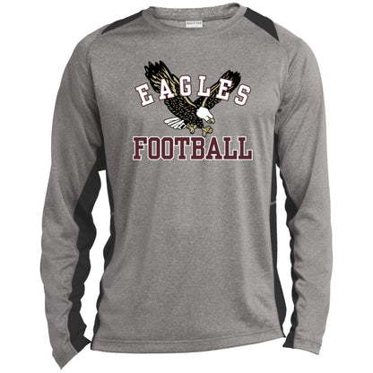 Men’s Colorblock Flying Football Eagle Long Sleeve Performance Tee