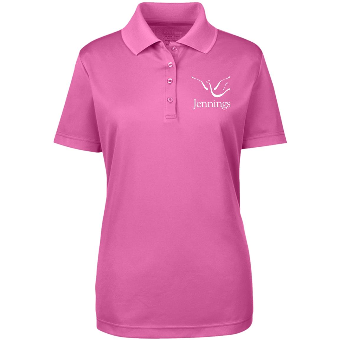 Women's Performance Pique Polo - White Jennings Logo