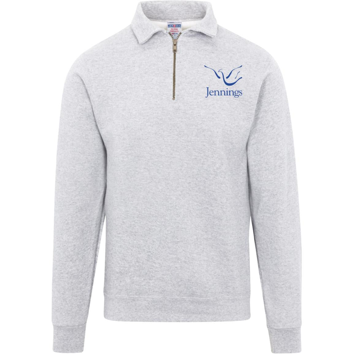 Adult Unisex Fleece Quarter-Zip Pullover - Blue Jennings Logo