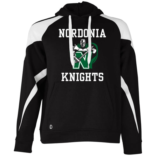 Unisex Adult Athletic Logo Colorblock Fleece Hoodie - Nordonia Knights
