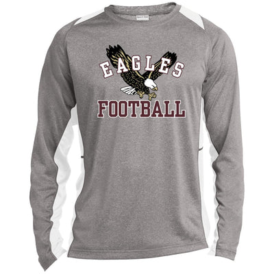 Men’s Colorblock Flying Football Eagle Long Sleeve Performance Tee