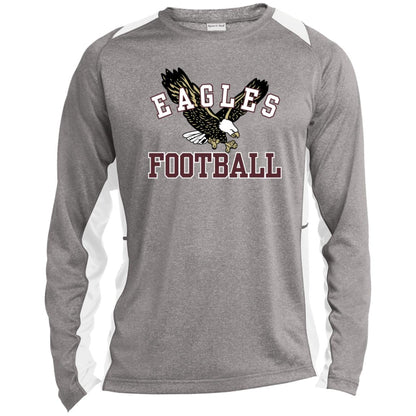 Men’s Colorblock Flying Football Eagle Long Sleeve Performance Tee