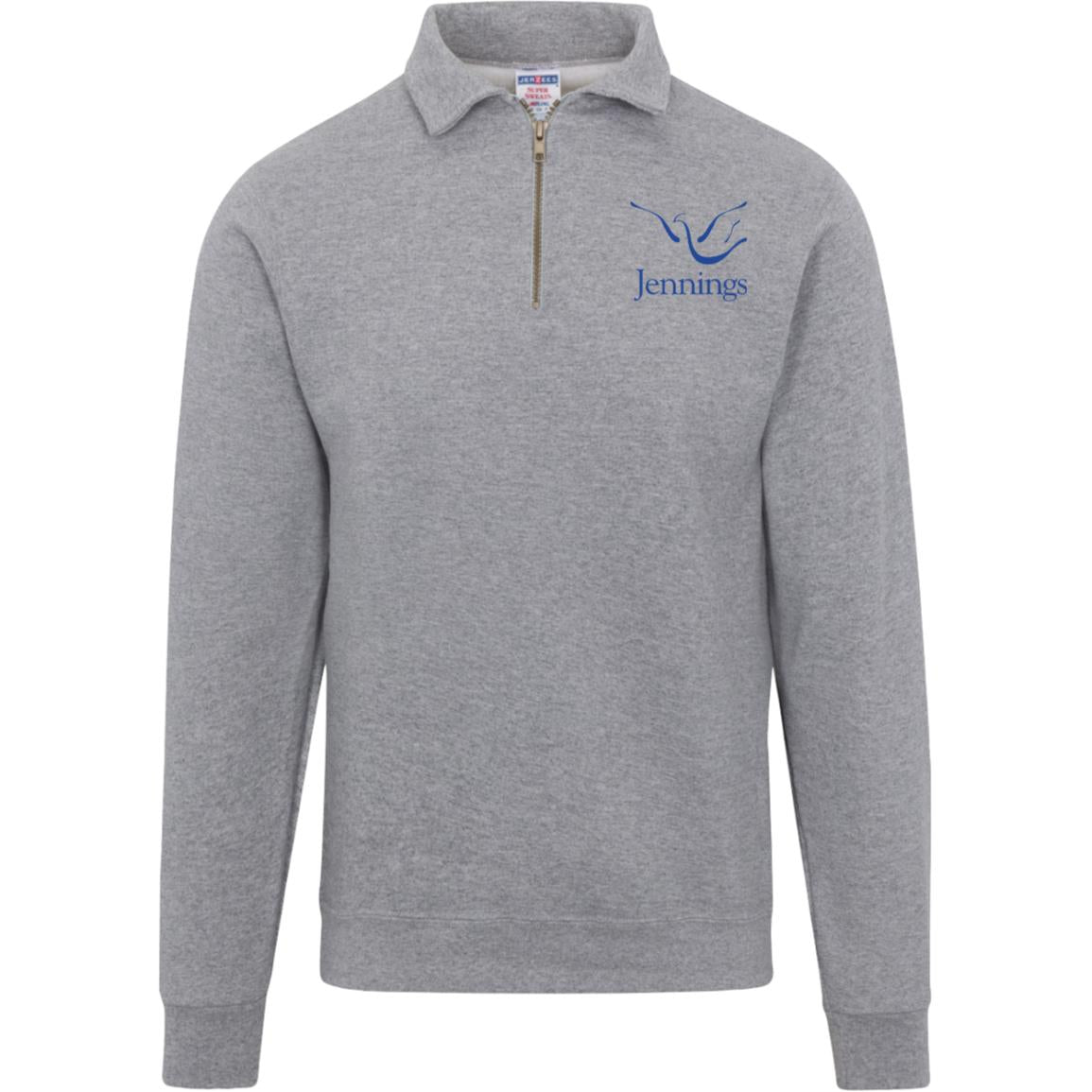 Adult Unisex Fleece Quarter-Zip Pullover - Blue Jennings Logo