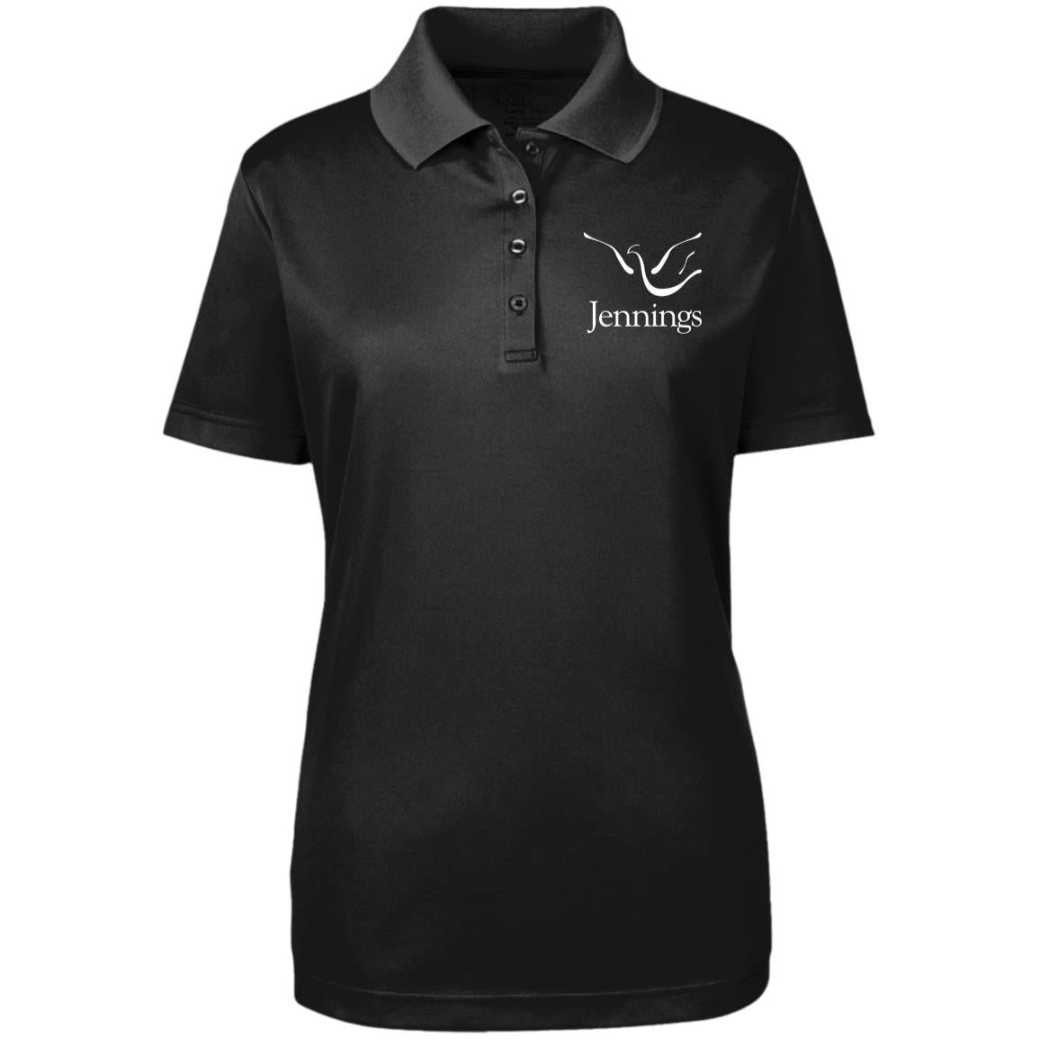 Women's Performance Pique Polo - White Jennings Logo