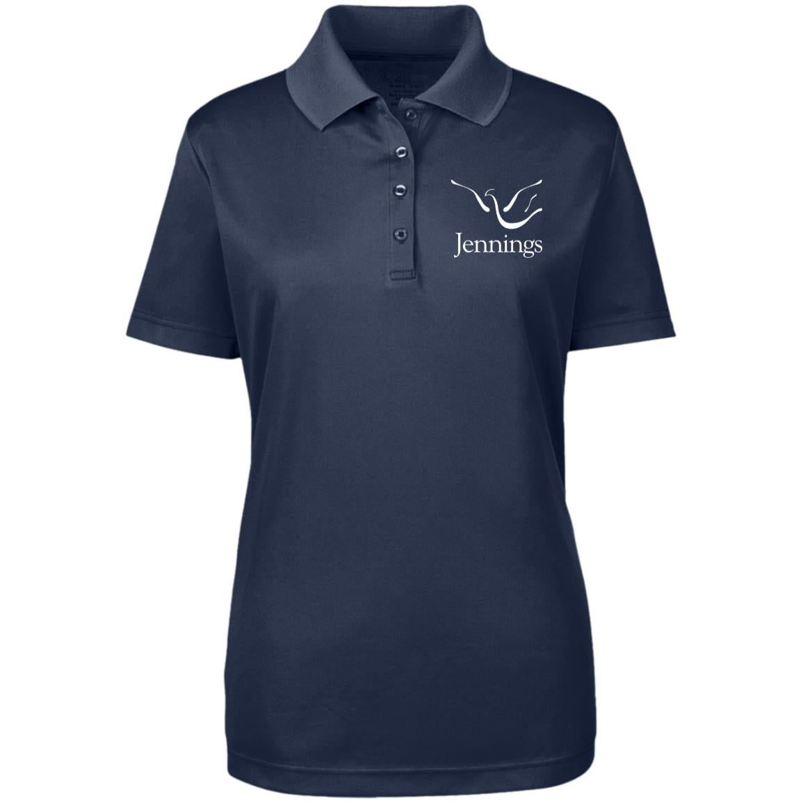 Women's Performance Pique Polo - White Jennings Logo