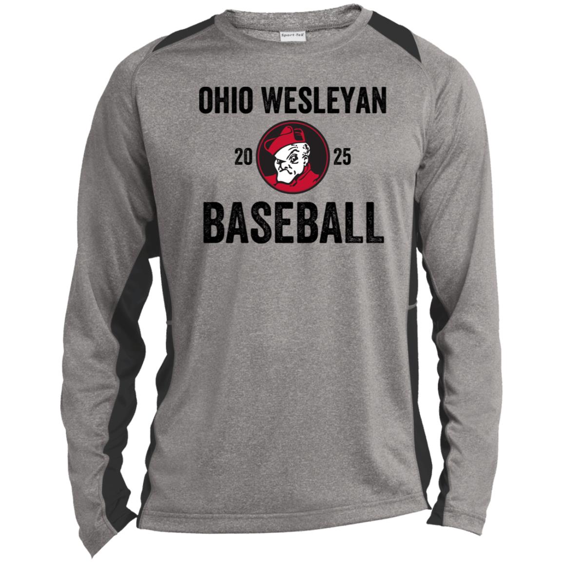 Men’s Colorblock OWU 2025 Baseball Graphic Long Sleeve Performance Tee