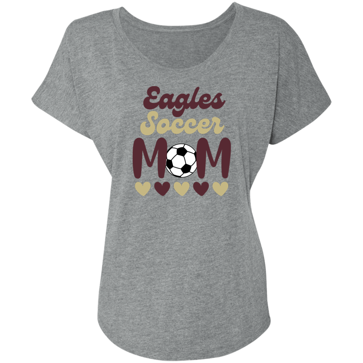 Women's Super Soft Soccer Mom Dolman Graphic Tee - New Albany Eagles
