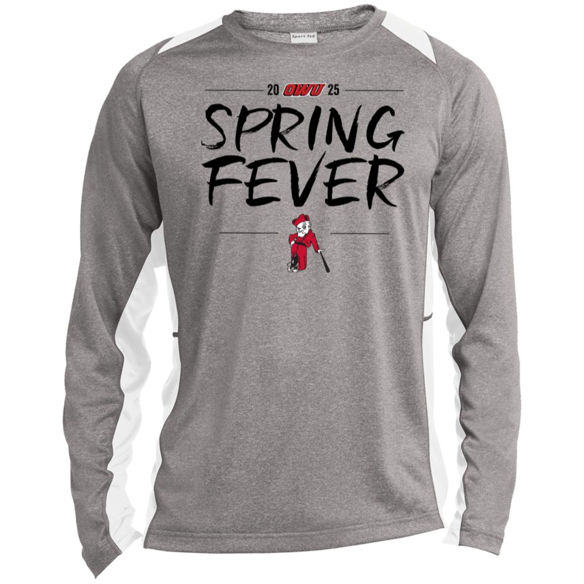 Men’s Colorblock OWU Spring Fever Baseball Graphic Long Sleeve Performance Tee