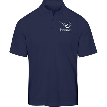 Men's Performance Pique Polo - White Jennings Logo