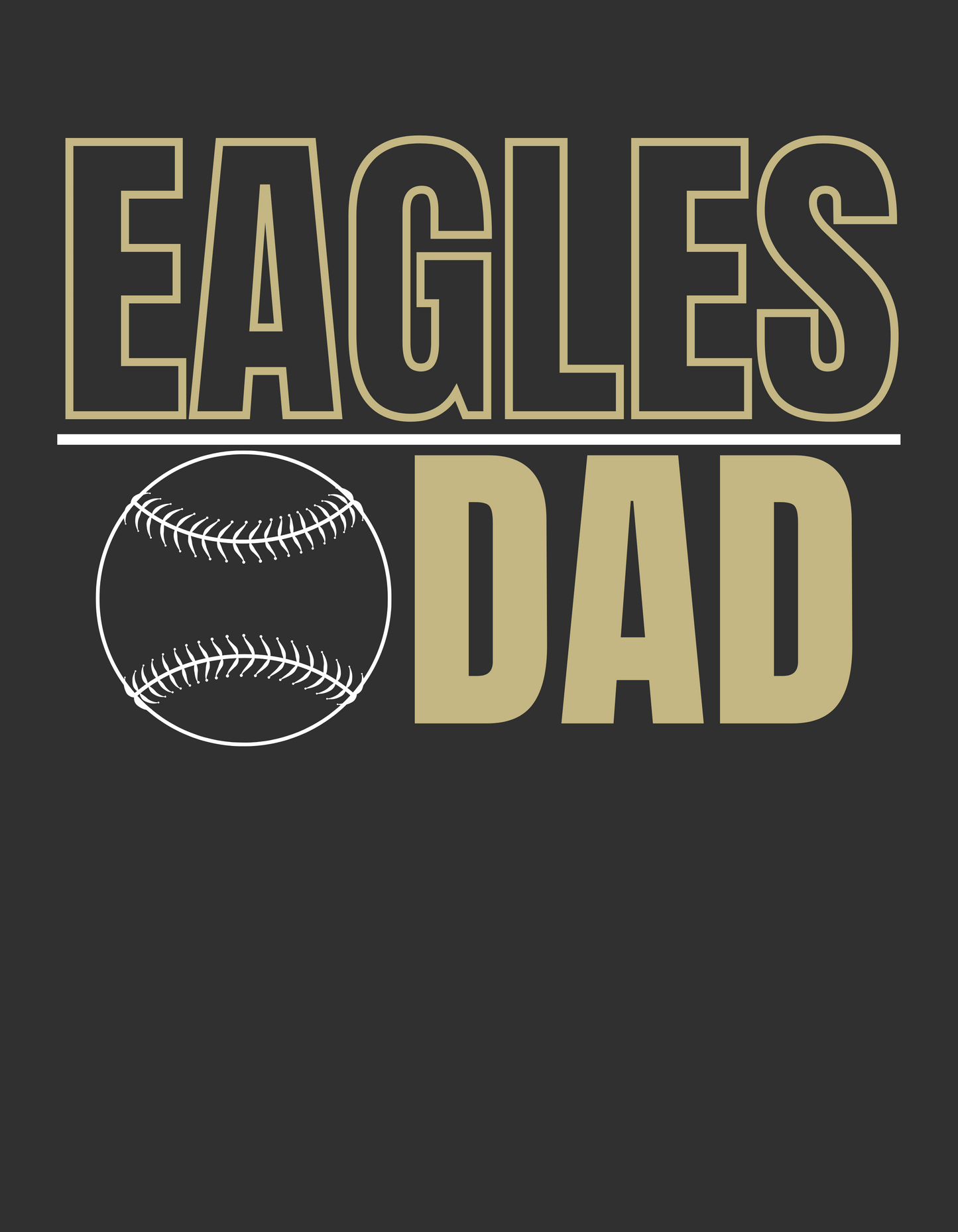 Men's Super Soft Baseball Dad Short Sleeve Graphic Tee - New Albany Eagles