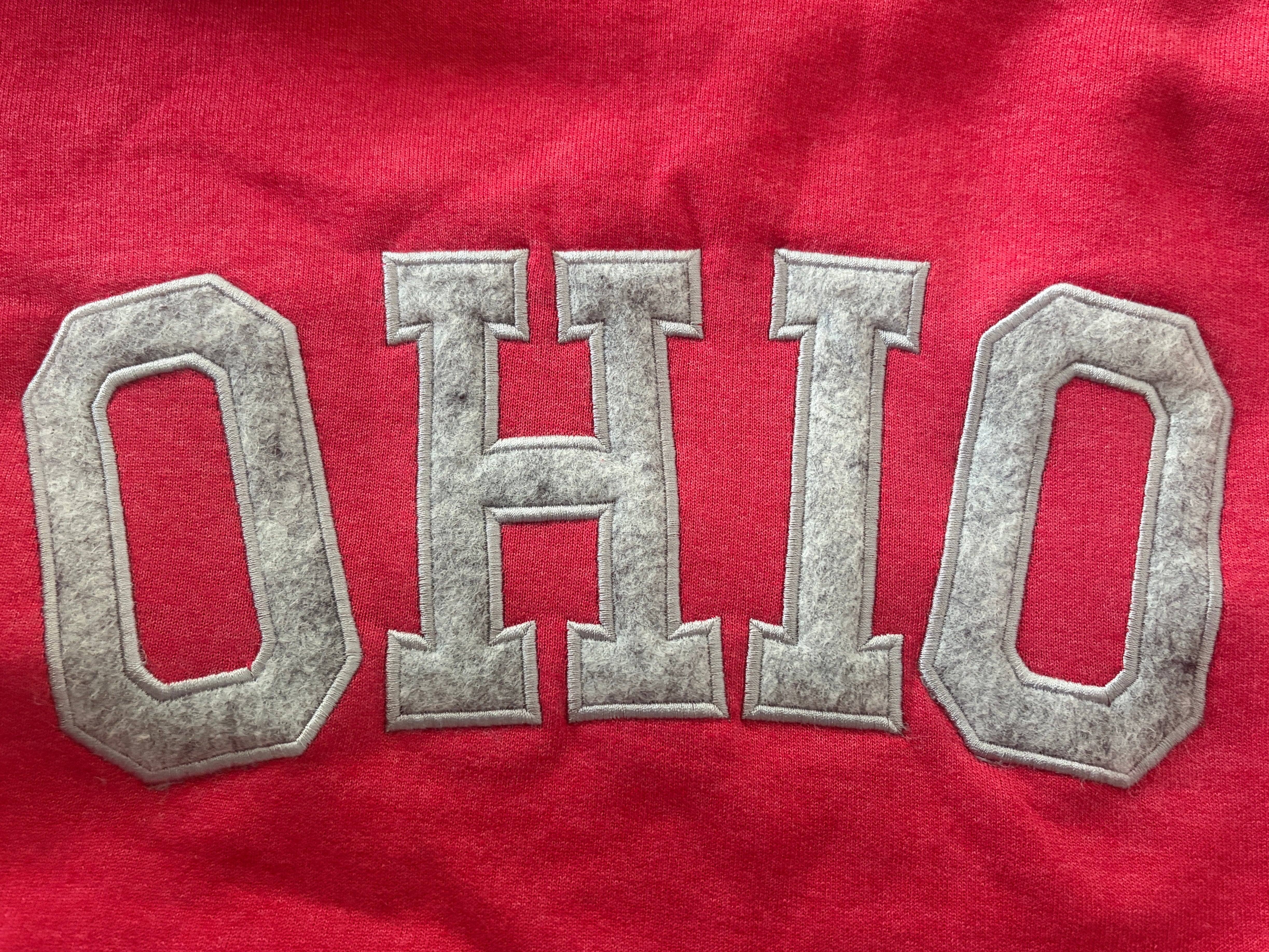 Adult Unisex Ohio Varsity Patch Letter Embroidered Hoodie