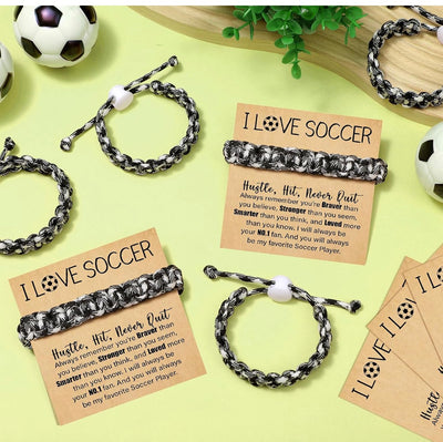 New Albany Youth Soccer Adjustable Braided Bracelet with Motivational Card