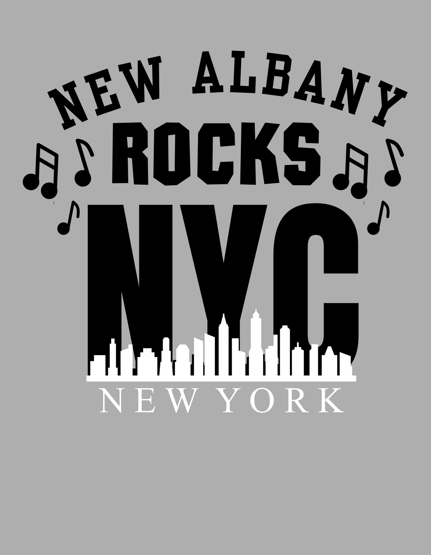 Adult Unisex Super Soft Rock NYC Short Sleeve Graphic Tee - New Albany Eagles
