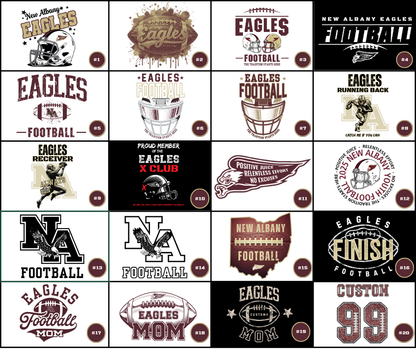 Women's Choose your Graphic Short Sleeve Boxy Crop Tee with Customized Back - New Albany Football