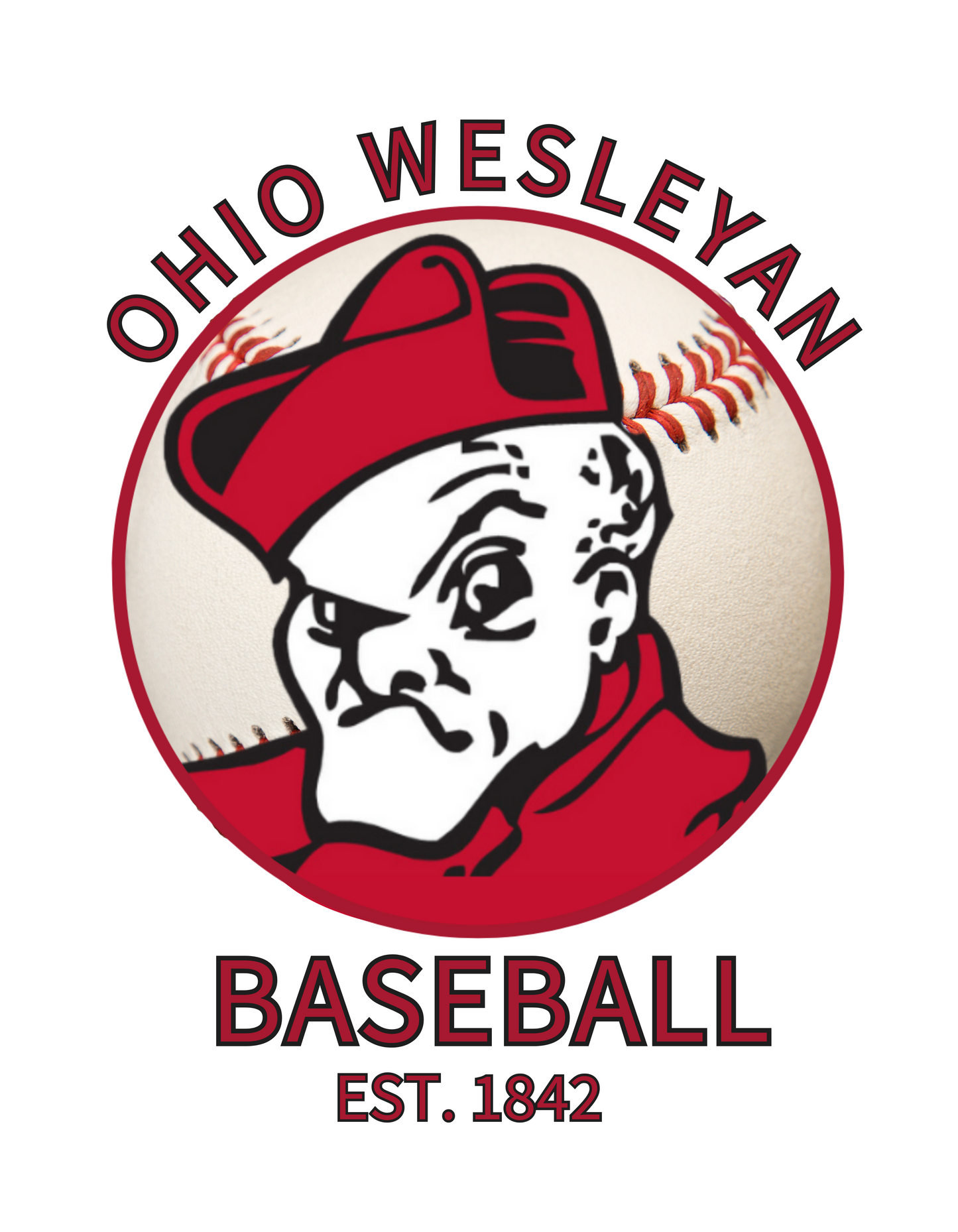 Adult Unisex 1842 Bishops Baseball Graphic Short Sleeve Tee - Ohio Wesleyan University