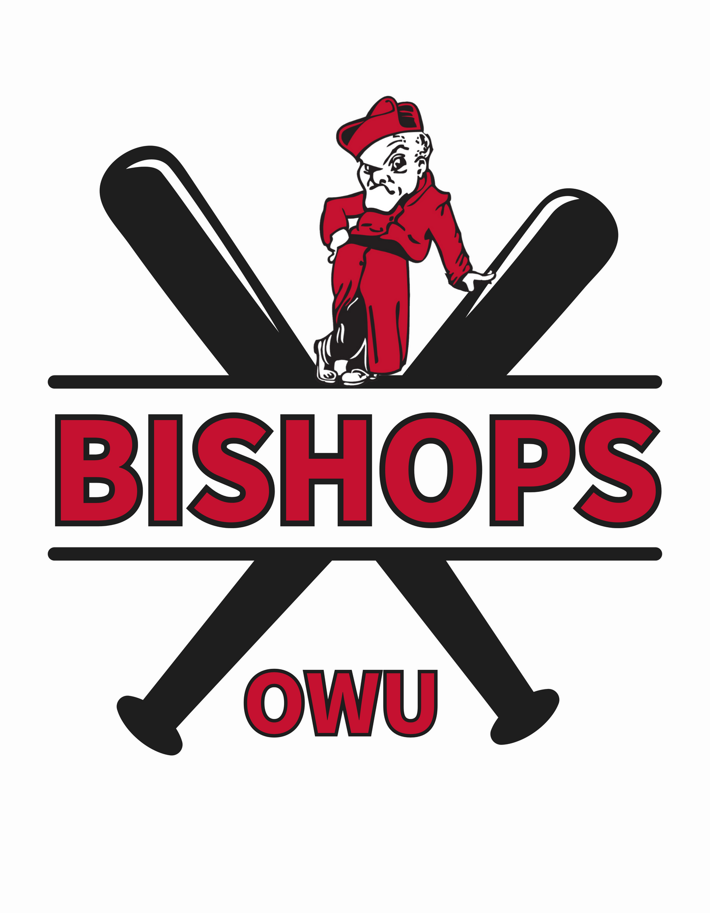 Adult Unisex Bishops Baseball Graphic Short Sleeve Tee - Ohio Wesleyan University