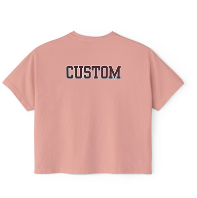 Women's Choose your Graphic Boxy Crop Short Sleeve Graphic Tee with Customized Back - BASEBALL
