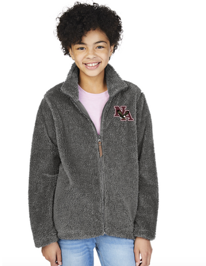 Youth Brushed Fleece Jacket with Embroidered Classic Logo