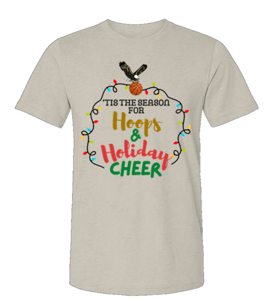 Adult Unisex Hoops & Holiday Cheer Graphic Short Sleeve Soft Tee