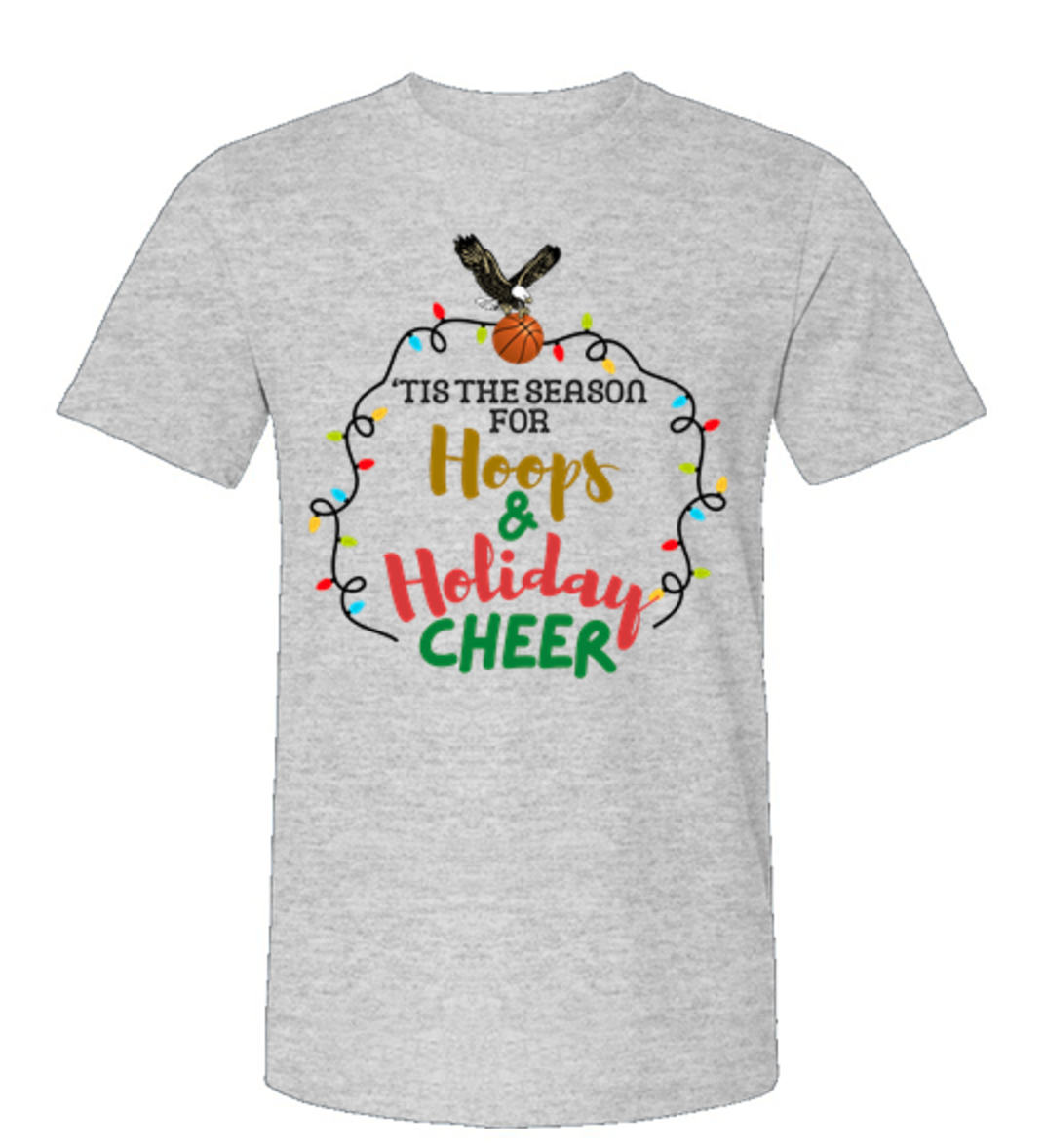 Adult Unisex Hoops & Holiday Cheer Graphic Short Sleeve Soft Tee