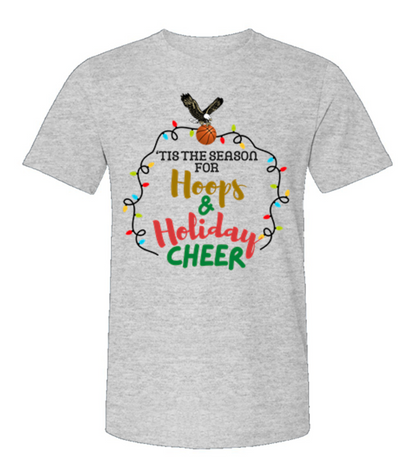 Adult Unisex Hoops & Holiday Cheer Graphic Short Sleeve Soft Tee