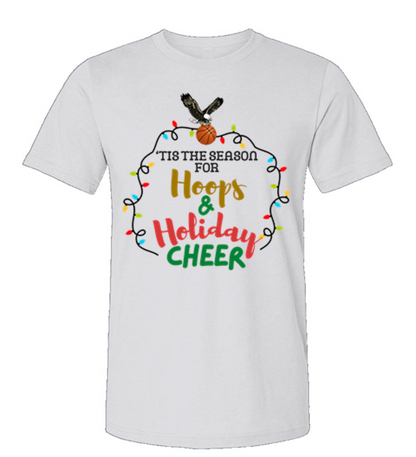 Adult Unisex Hoops & Holiday Cheer Graphic Short Sleeve Soft Tee